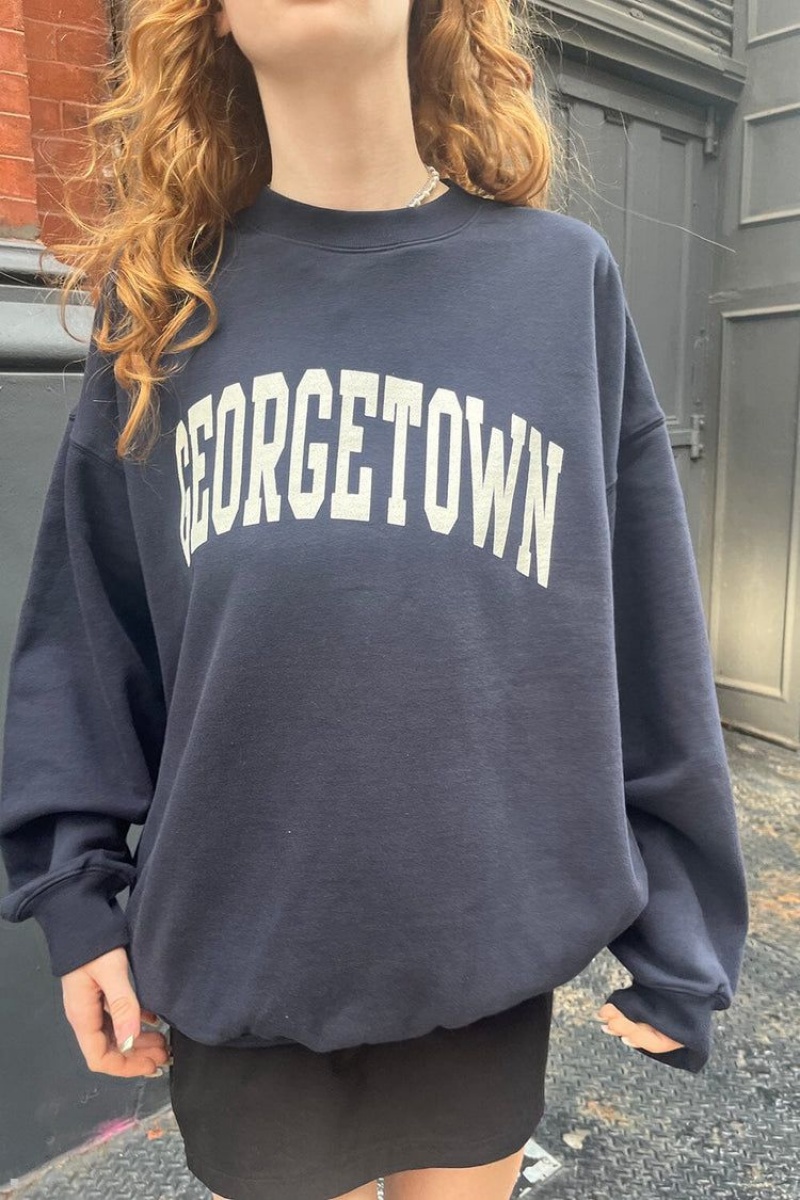 Sweatshirt Brandy Melville Erica Georgetown Bleu Marine | EMC-31739049